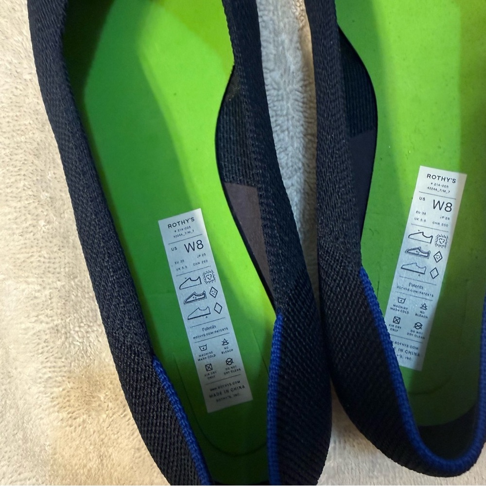 Rothy’s Blue-Toned The High Point Pointed-Toe Block Heels Size 8 - Picture 2 of 8